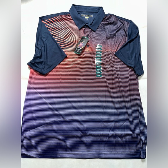 Greg Norman navy and red striped golf polo NWT 3XL - Picture 1 of 4
